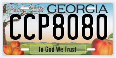 GA license plate CCP8080