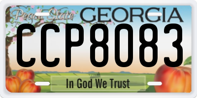 GA license plate CCP8083