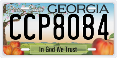 GA license plate CCP8084