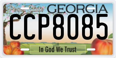 GA license plate CCP8085