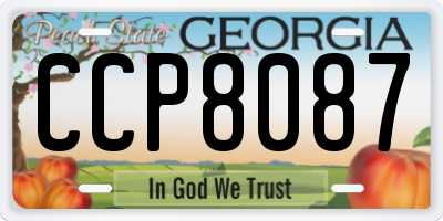 GA license plate CCP8087