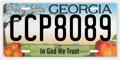 GA license plate CCP8089