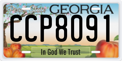 GA license plate CCP8091