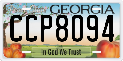 GA license plate CCP8094