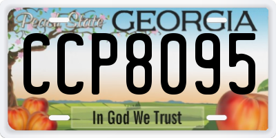 GA license plate CCP8095