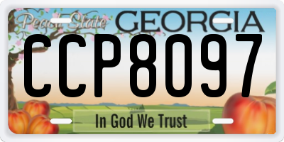 GA license plate CCP8097