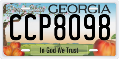 GA license plate CCP8098