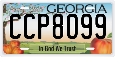 GA license plate CCP8099