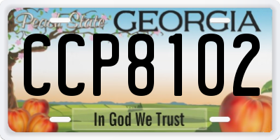 GA license plate CCP8102