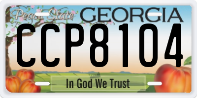 GA license plate CCP8104
