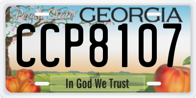 GA license plate CCP8107