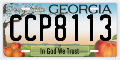 GA license plate CCP8113
