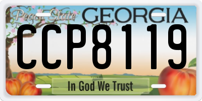 GA license plate CCP8119