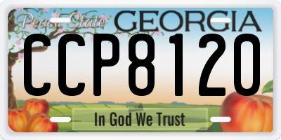 GA license plate CCP8120
