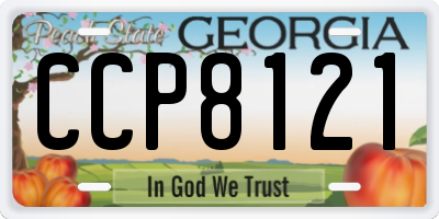 GA license plate CCP8121