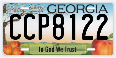 GA license plate CCP8122