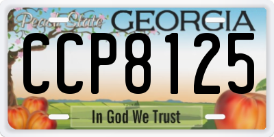 GA license plate CCP8125