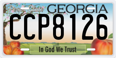GA license plate CCP8126