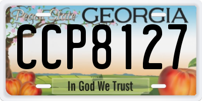 GA license plate CCP8127