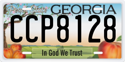 GA license plate CCP8128