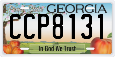 GA license plate CCP8131