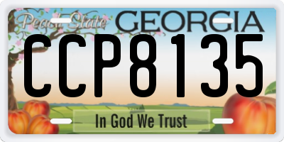GA license plate CCP8135