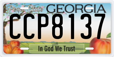GA license plate CCP8137