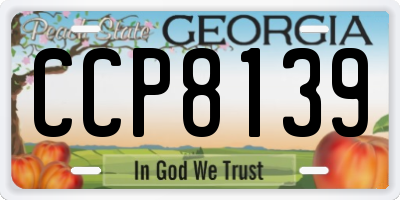 GA license plate CCP8139