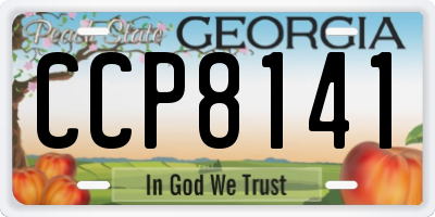 GA license plate CCP8141