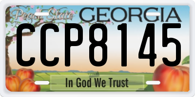 GA license plate CCP8145