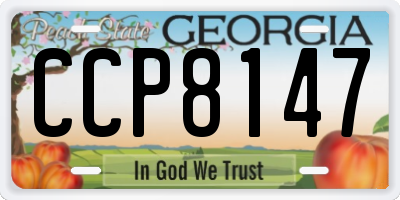 GA license plate CCP8147