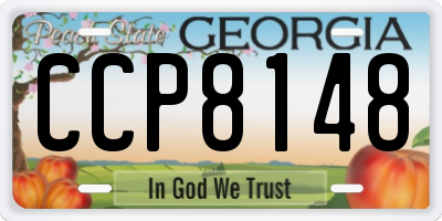 GA license plate CCP8148