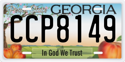 GA license plate CCP8149