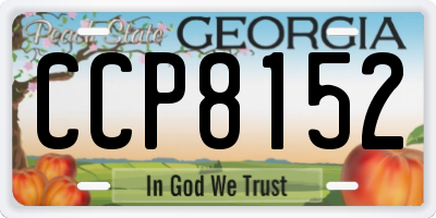 GA license plate CCP8152