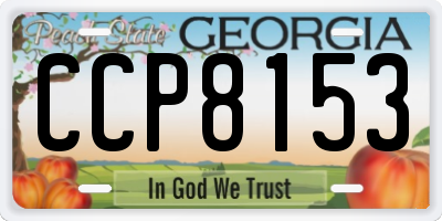 GA license plate CCP8153
