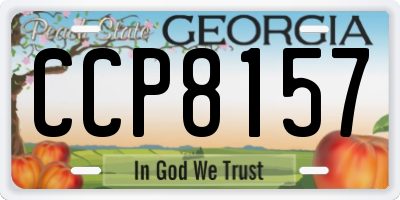 GA license plate CCP8157