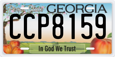GA license plate CCP8159