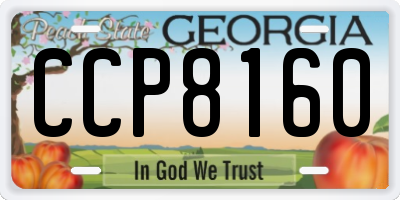 GA license plate CCP8160