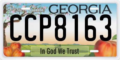 GA license plate CCP8163