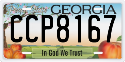 GA license plate CCP8167