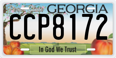 GA license plate CCP8172