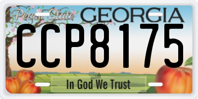 GA license plate CCP8175
