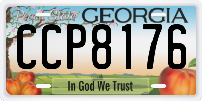GA license plate CCP8176