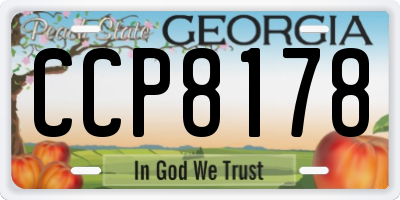 GA license plate CCP8178