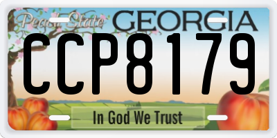 GA license plate CCP8179