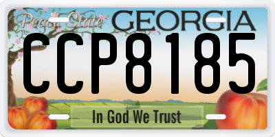 GA license plate CCP8185