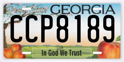 GA license plate CCP8189