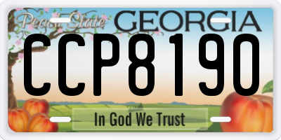 GA license plate CCP8190
