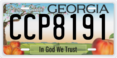 GA license plate CCP8191