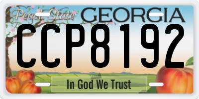 GA license plate CCP8192